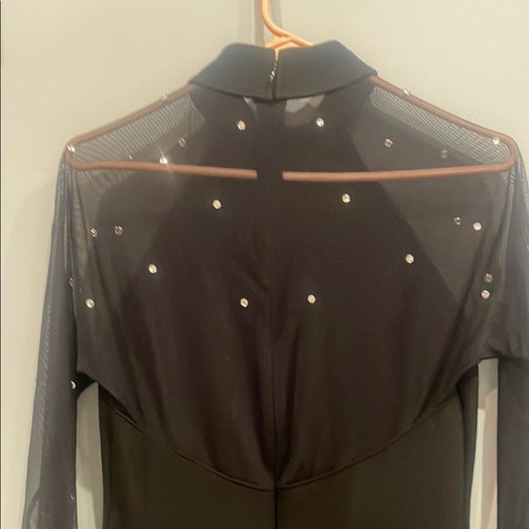 Elegant Black Dress with Sheer Sleeves - Picture 3 of 3